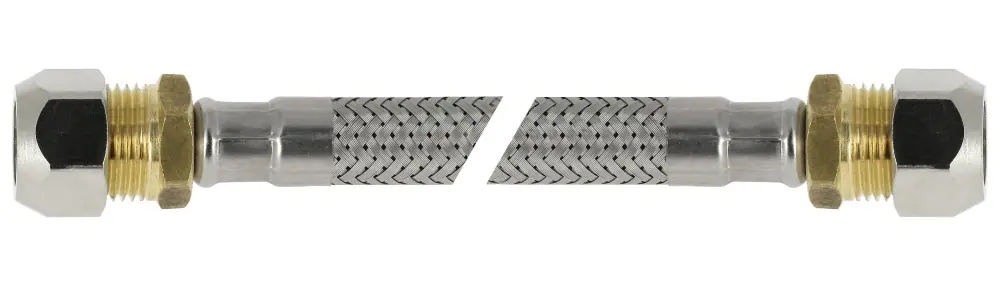 BONFIX RVS FLEX. AANSLUITLEIDING 50CM 15MM X 10MM KNEL