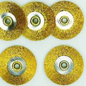 SCHIJFBORSTELS MESSING ø 22 MM, 5 ST. + HOUDER