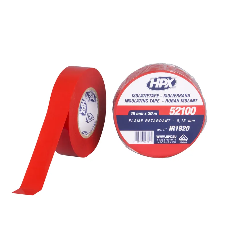 HPX PVC ISOLATIETAPE VDE - ROOD 19MM X 20M