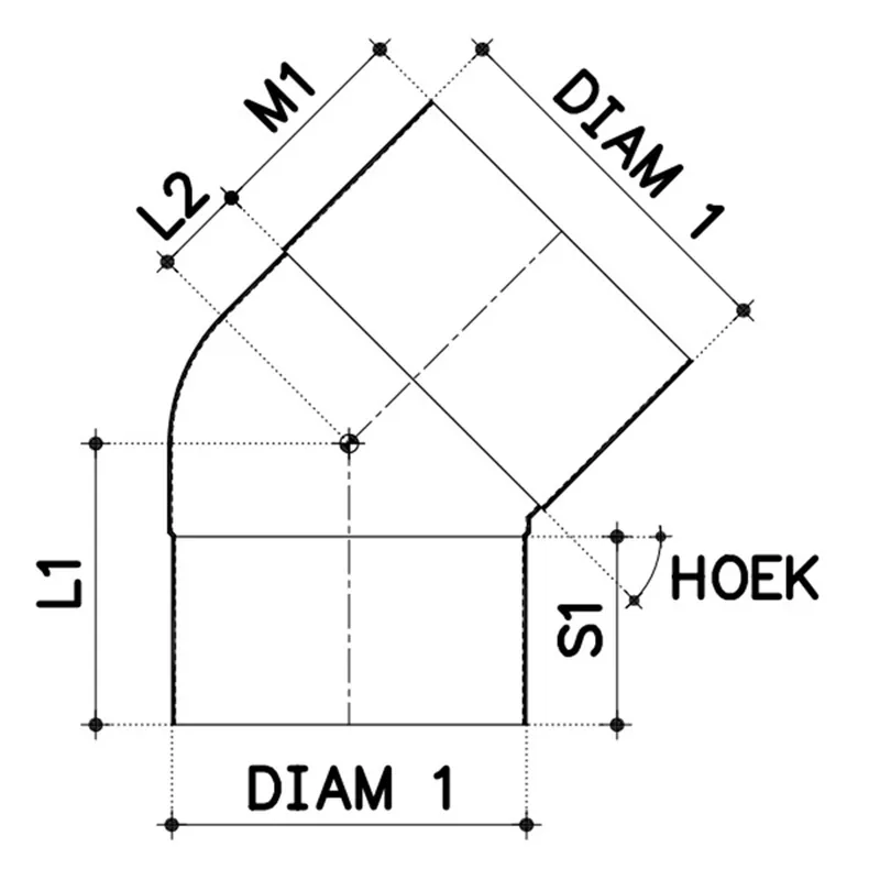 70MM BOCHTVERJ. HWA 1XLM 45