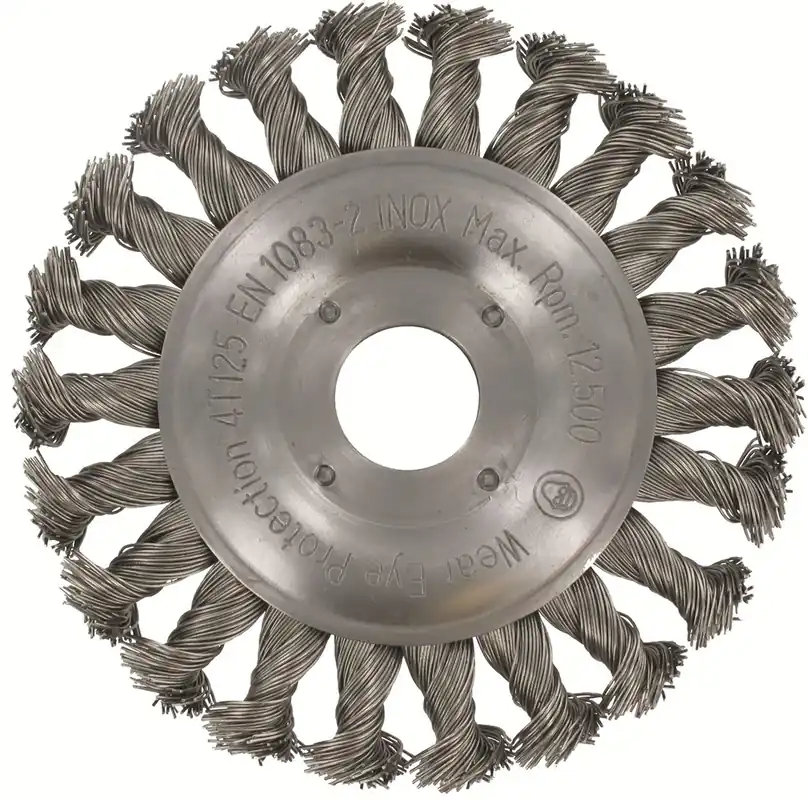 RONDBORSTEL, GETORDEERD INOX RVS-DRAAD ASGAT ø22,2 ø125X0,50
