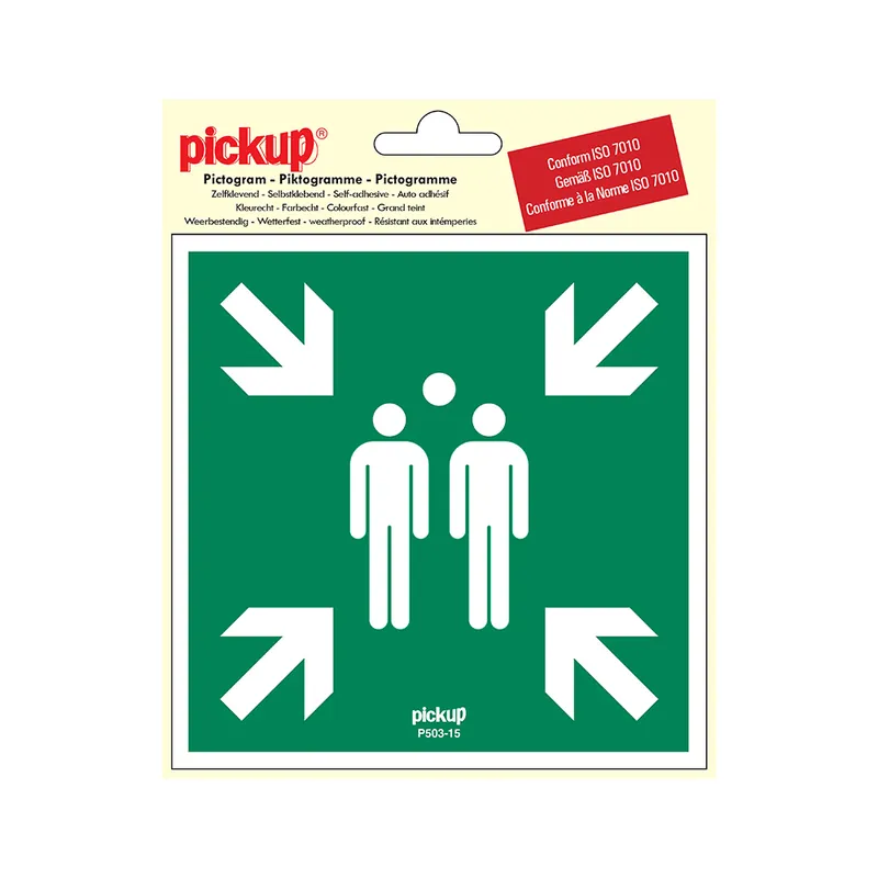 STICKER VERZAMELPLAATS BIJ CALAMITEIT PICTO 150X150 MM