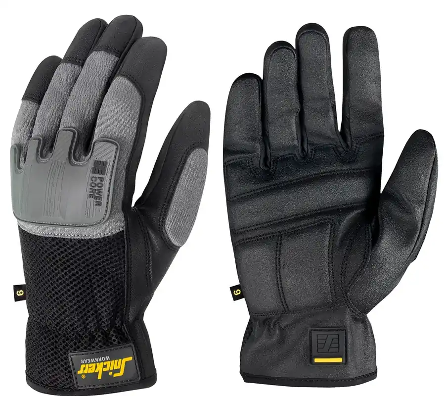 POWER CORE GLOVE, ZWART - ZILVER GRIJS (0448), 010