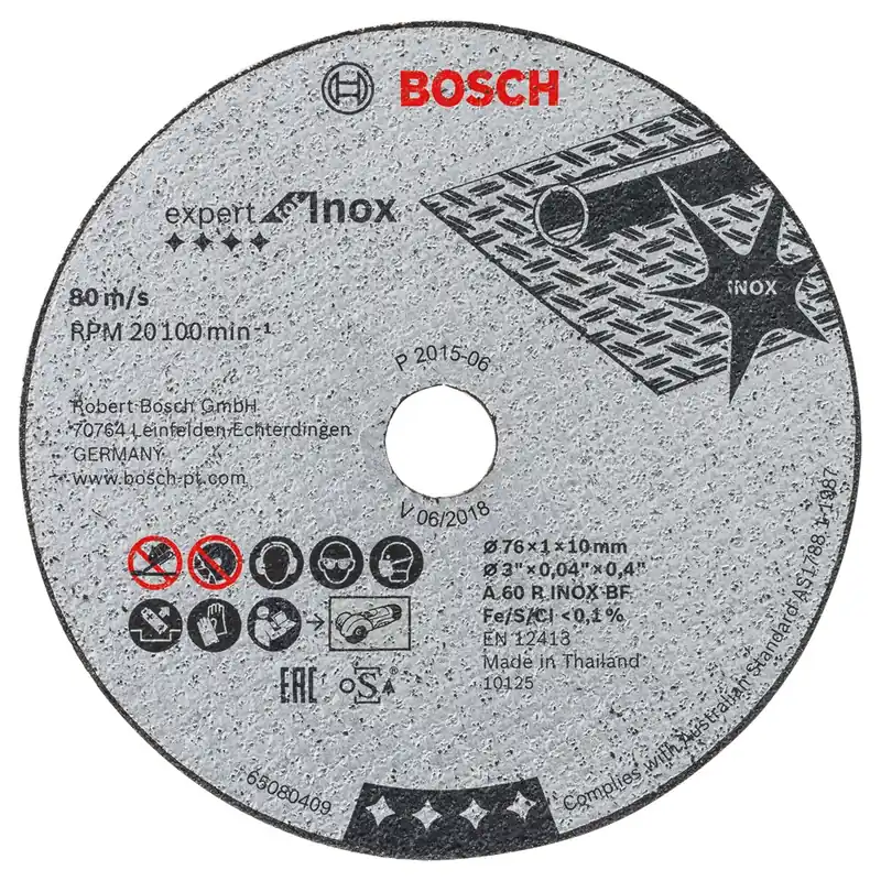 5 SCHIJF PRO METAL INOX 76X1X10MM