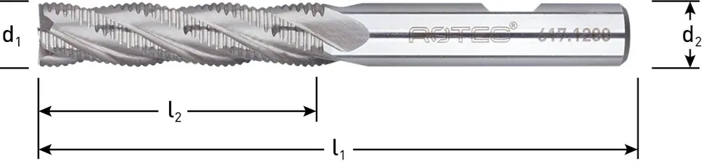 HSS-E RUWFREES, TYPE HR, DIN 844, LANG, ONGECOAT, ø30