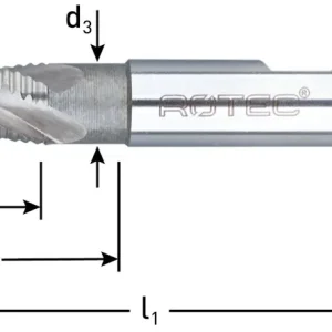 HSS-E RUWFREES, TYPE HR, DIN 844, KORT, ONGECOAT, ø28