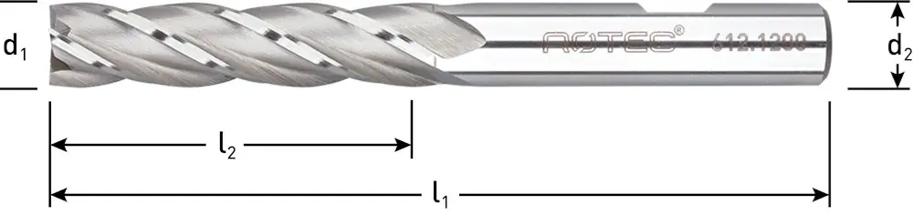 HSS-E VINGERFREES, DIN 844, LANG, ONGECOAT, ø14