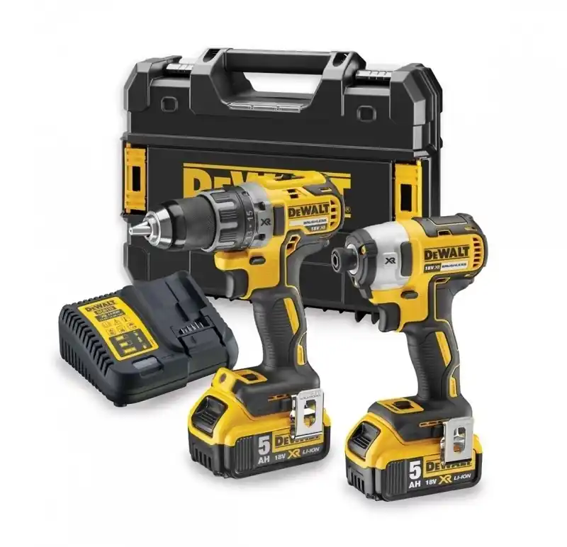 18V XR BRUSHLESS 2-DELIGE SET MET SCHROEF-/BOORMACHINE (DCD791) + SLAGSCHROEVENDRAAIER (DCF887)