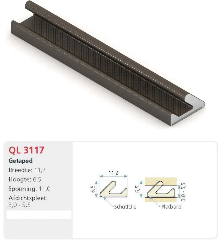 SCHLEGEL/Q-LON TOCHTSTRIP QL3117 ZWART 7 M ZELFKLEVEND RENOVATIESPONNING