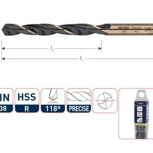 HSS-R SPIRAALBOOR, DIN 338, TYPE PRECISE, ø5/32"