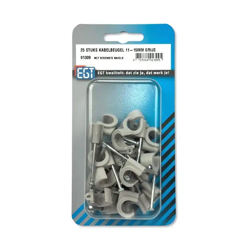 25 STUKS KABELBEUGEL 11-15MM GRIJS