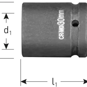KRACHTDOP, BINNENVIERKANT 1", KORT, L=68, SW 41