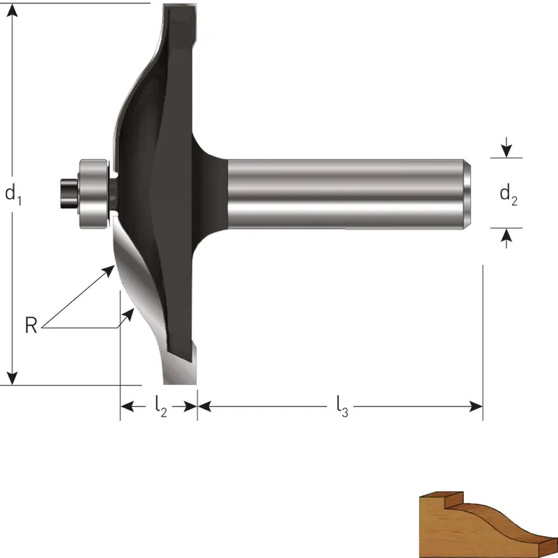 HM PLATBANDFREES, GOLD-LINE, ø50,8, Z=2, R=9,52, D2=8