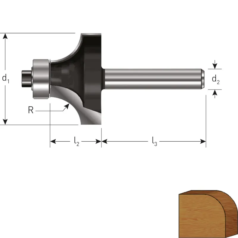 HM AFRONDPROFIELFREES, GOLD-LINE, ø32,7, R=10, D2=12