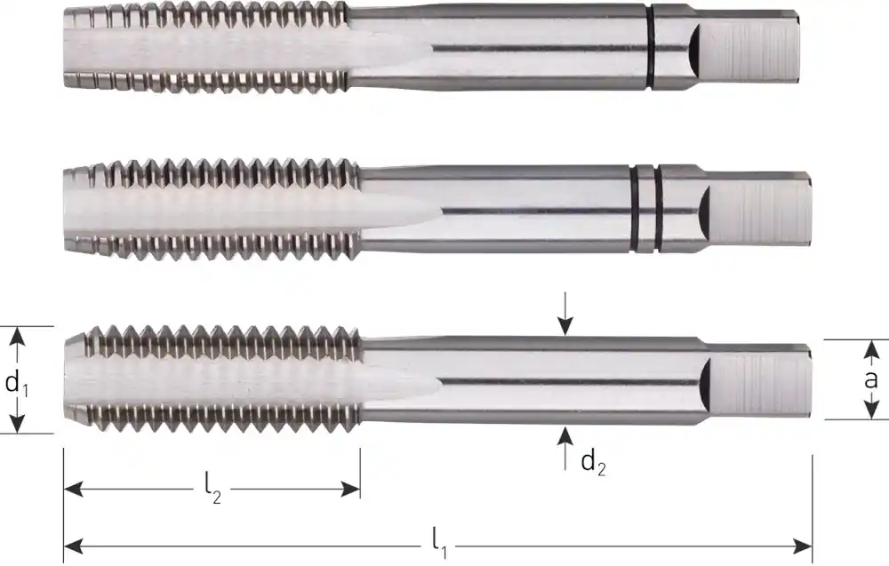 HSS-E HANDTAPPENSET, 3-DLG., DIN 352, METRISCH, M5X0,8