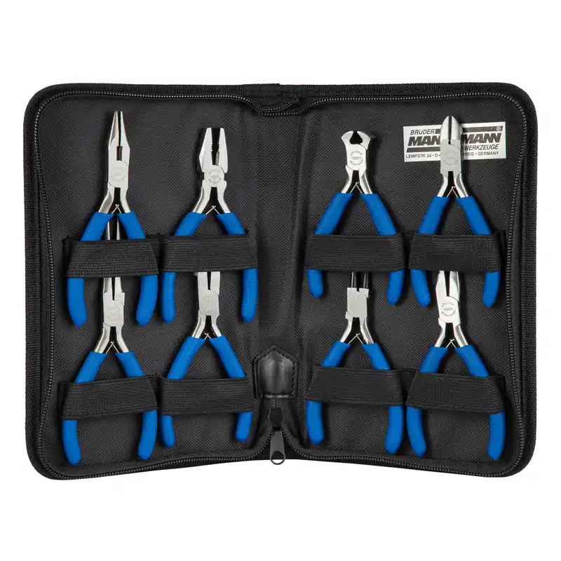 MINI TANGENSET 8 DLG IN ETUI. GEDOMPELDE HANDVATTEN 110-115-120-145MM