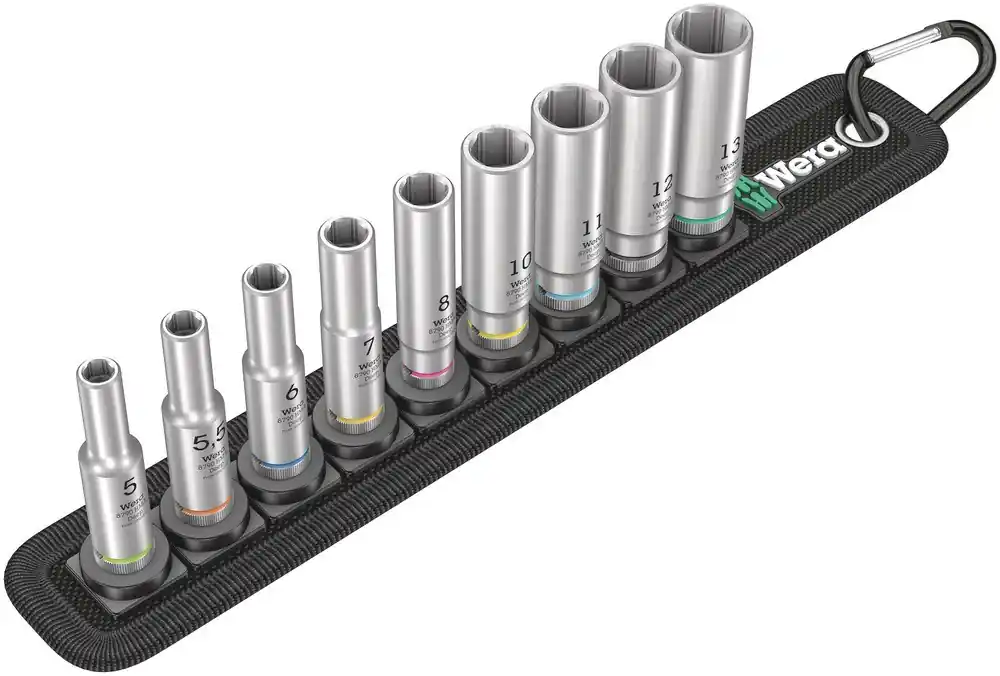 BELT A DEEP 1 DOPPEN SET, MET 1/4" AANDRIJVING, 9-DELIG