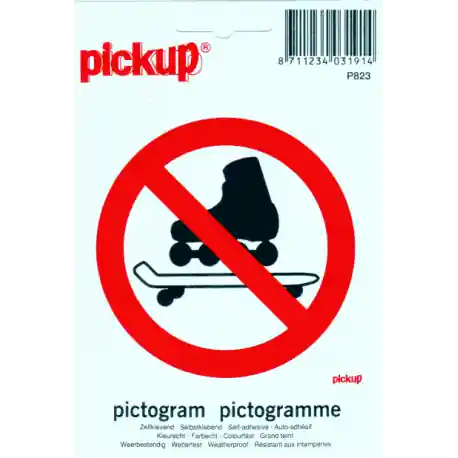 STICKER VERBODEN VOOR ROLLERSKATES PICTO 100X100 MM