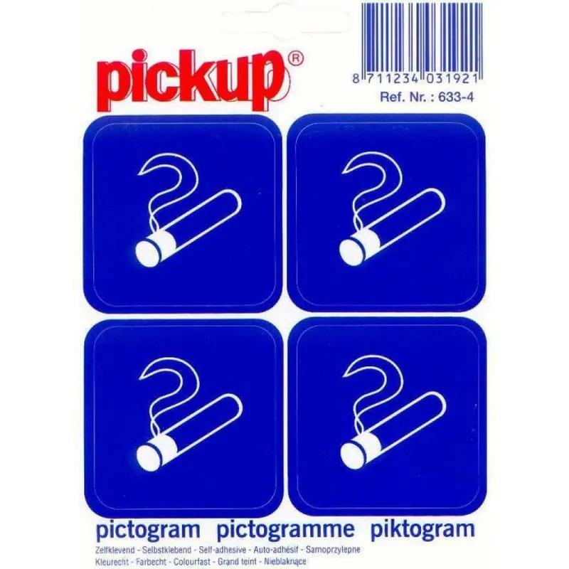 STICKER ROKEN TOEGESTAAN PICTO 47X47 MM 4 STUKS