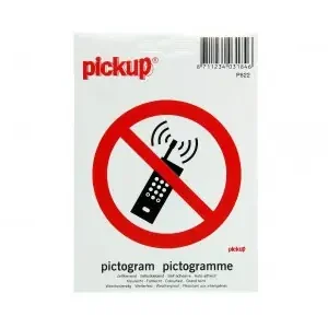 STICKER VERBODEN VOOR MOB. TELEFOONS PICTO 100X100 MM