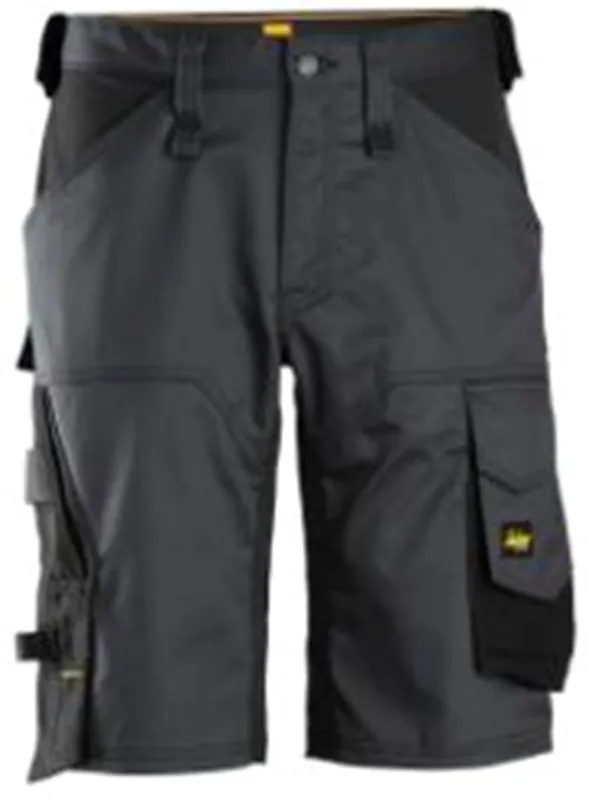 ALLROUNDWORK, STRETCH LOOSE FIT KORTE WERKBROEK, STAAL-GRIJS - ZWART (5804), 056