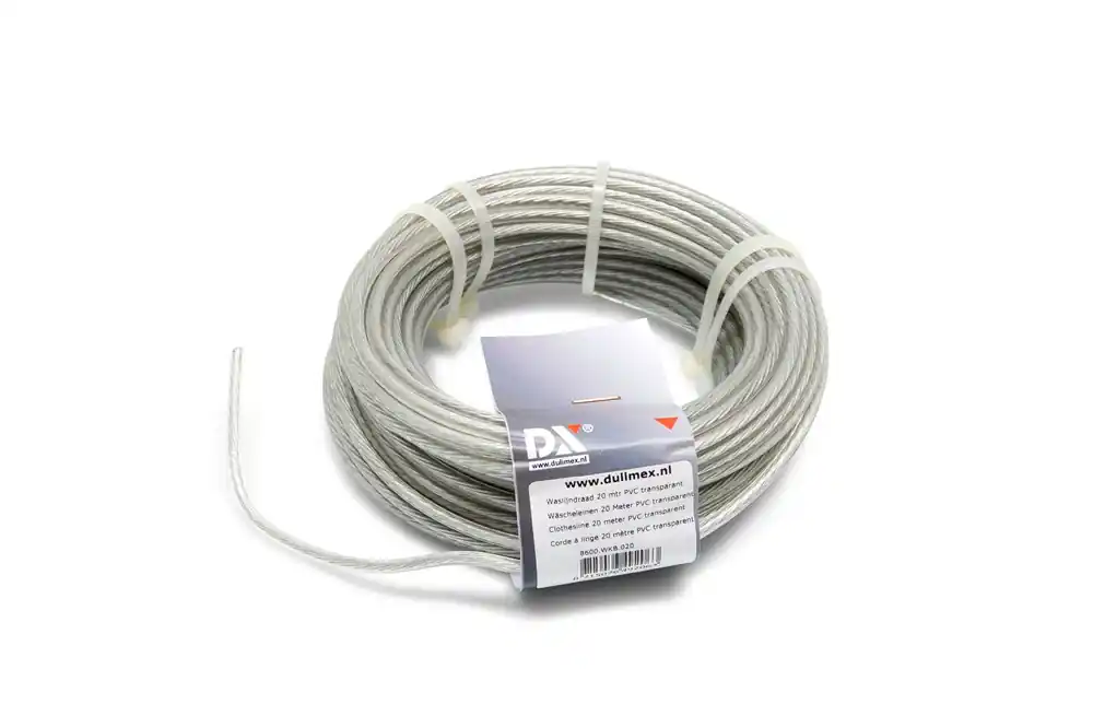 WKB.020 / WASLIJNDRAAD 20 MTR PVC TRANSPARANT