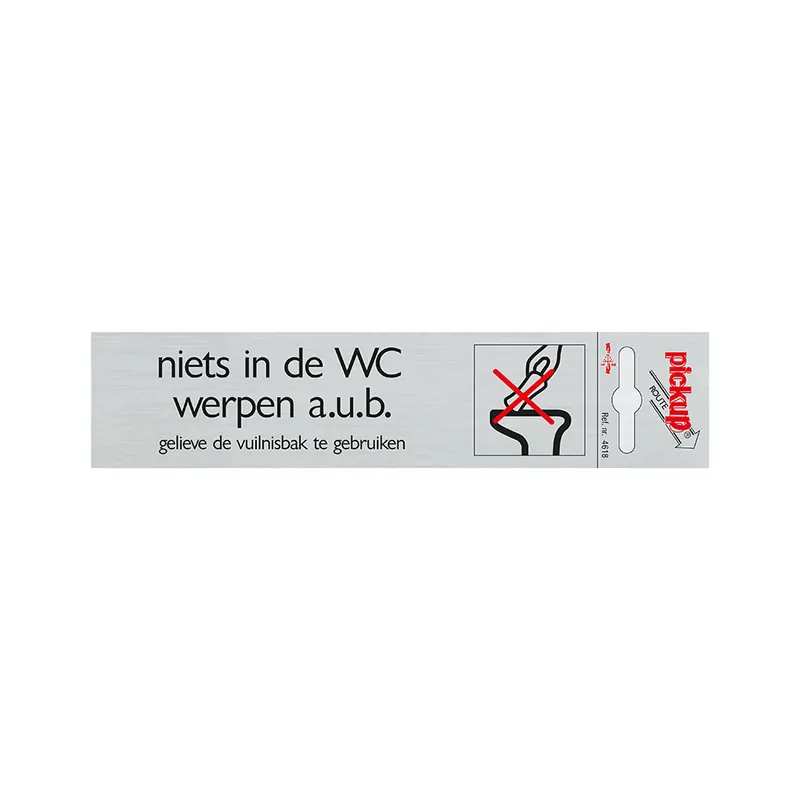 BORD ALULOOK NIETS IN DE WC WERPEN 165X44 MM ZELFKLEVEND