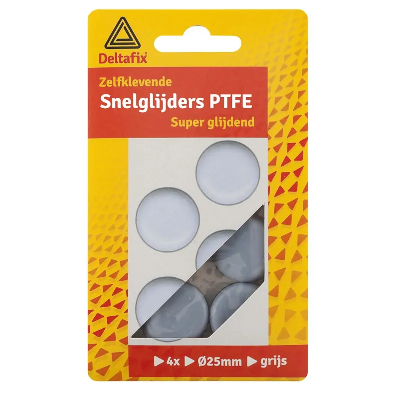 SNELGLIJDERS PTFE ZELFKLEVEND GRIJS 25 MM 4ST
