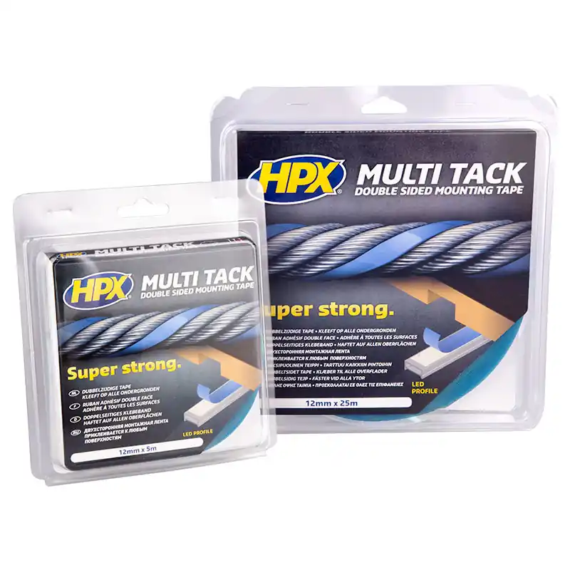 HPX DUBBELZIJDIGE MULTI-TACK TAPE - SEMI-TRANSPARANT 12MM X 5M