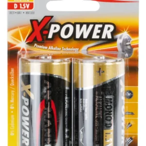 ALKALINE BATTERIJEN BIG FIVE X-POWER ALKALINE BATTERIJ MONO D / LR20 2ER PAPIEREN BLISTERVERPAKKING