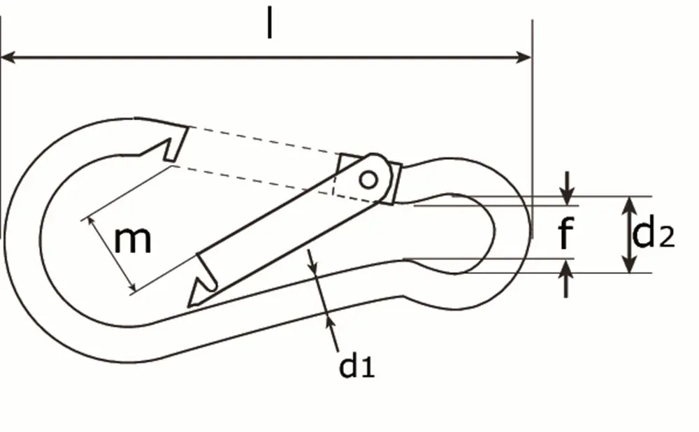 245-07I / KARABIJNHAAK 070X07MM RVS AISI 316