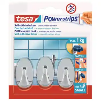 TESA POWERSTRIPS® SMALL OVAAL CHROOM