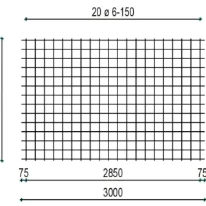 Bouwstaalmat PS-188A 6/150, 3x2m