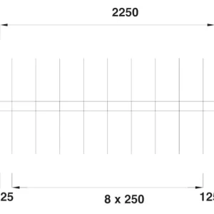 Bouwstaalmat V 154, draad 5/7mm, maas 100x250, 2,25x1m