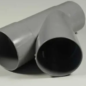 PVC T-stuk 45°, grijs, 2x mof, 1x spie