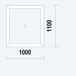 Gealan S9000 NL Raamkozijn, buitenwerkse maat 1000x1100mm, wit PVC