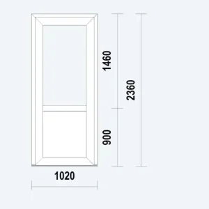 Gealan S9000 NL Loopdeur enkel met paneel, wit PVC