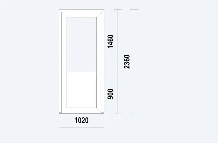 Gealan S9000 NL Loopdeur enkel met paneel, wit PVC