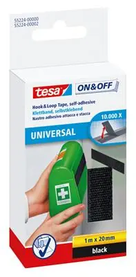 1002947 - TESA VELC.KLITTENB.TE PLAK.ZW 20X1M