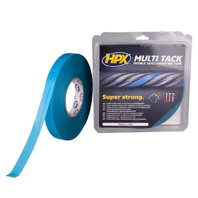 1064619 - HPX DUBBELZIJDIGE MULTI-TACK TAPE 19MMX25M SEMI-TRANSPARANT