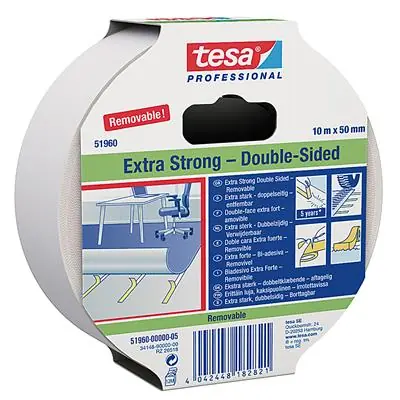 1060248 - TAPIJTTAPE VERWIJDERBAAR DUBBELZIJDIG 25M-50MM