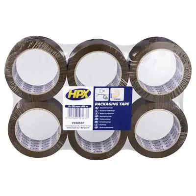 1067067 - VERPAKKINGSTAPE - BRUIN 50MM X 66 - PACK MET 6 ROLLEN