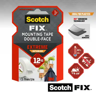 1071426 - SCOTCH-FIX EXTR INTERIOR MONTTAPE 19MMX1,8M, 1 ROL/PACK