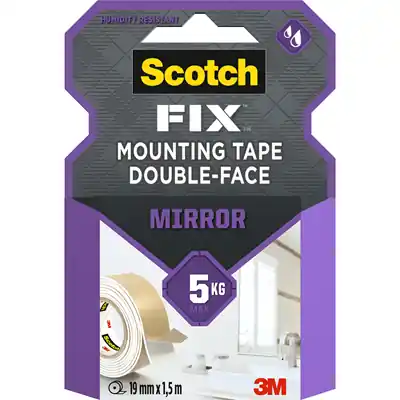 1071422 - SCOTCH-FIX™ MIRROR MONTAGETAPETAPE 19MMX1,5M, 1 ROL/PAK