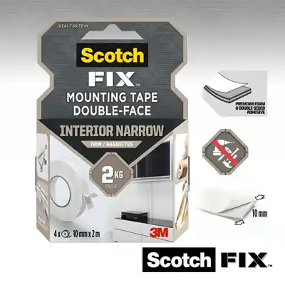 1071434 - SCOTCH-FIX™ MONTAGETAPE VOOR SIERLIJSTEN , 10MMX2M, 4 ROLLS