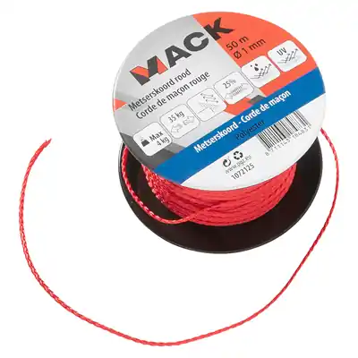 1072125 - METSERSKOORD POLYESTER BOBIJN 1MM 50M ROOD