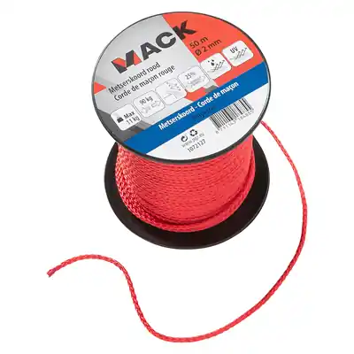 1072127 - METSERSKOORD POLYESTER BOBIJN 2MM 50M ROOD