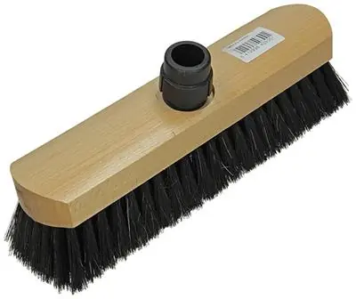 1008321 - BINNENBEZEM ZWARTHAAR ROND HOUT BLANK GELAKT + ST/EB TL30CM