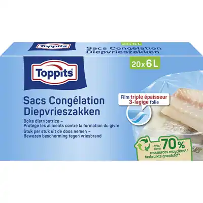 1067522 - TOPPITS DIEPVRIESZAKKEN 6L 20 STUKS