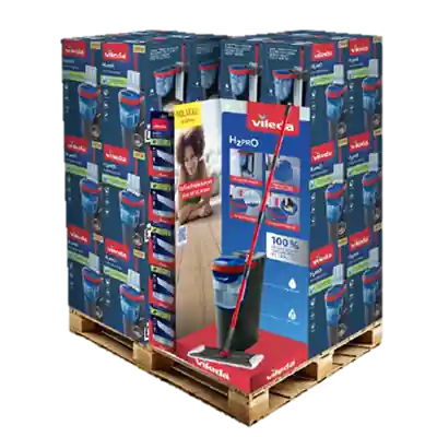 1078273 - 1/2 PALLET H2PRO FLATMOP PALLET W DEMO CORNER + REFILLS
